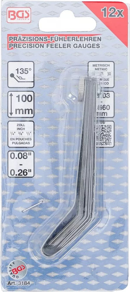 PRECISION FEELER GAUGES, BENT | 12 BLADES (3184)
