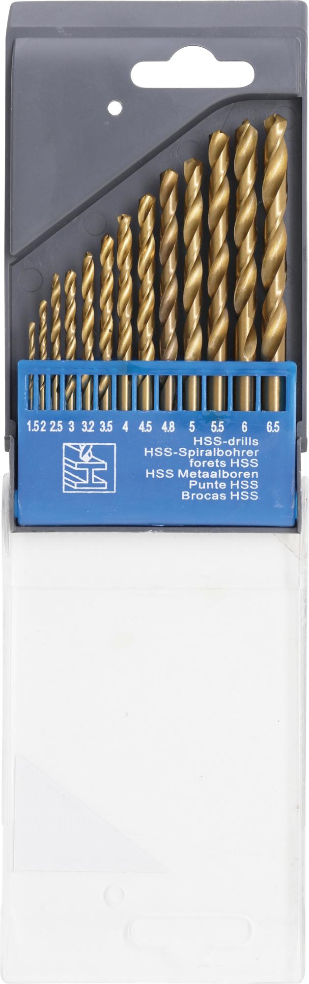 HSS TWIST DRILL SET | TITANIUM NITRATED | 1.5 - 6.5 MM | 13 PCS. (50813)