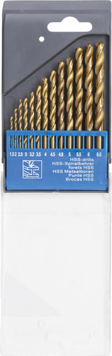 HSS TWIST DRILL SET | TITANIUM NITRATED | 1.5 - 6.5 MM | 13 PCS. (50813)