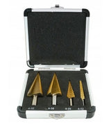 STEP DRILL BITS FOR HOLE ENLARGEMENT | ALUMINUM BOX | 4-12, 4-20, 4-30, 4-32 MM | 4 PCS. (EB-4346A)