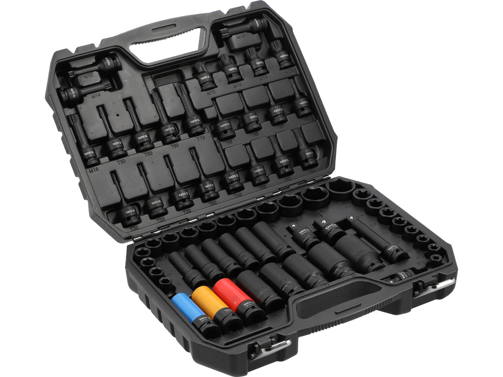 IMPACT SOCKET AND BIT SET | 1/2" | WITH ADAPTORS | 64 PCS | 10 - 32 MM (YT-10260)