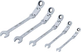 DOUBLE-JOINT RATCHET COMBINATION WRENCH SET | ADJUSTABLE | 8 - 19 MM | 5 PCS. (6181)