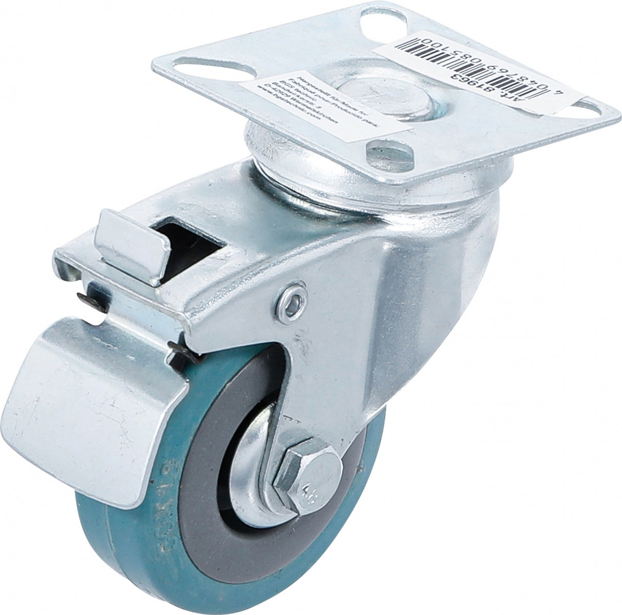 SWIVEL CASTOR WITH BRAKE | RUBBER | WITH ASSEMBLY PLATE | Ø 50 MM (81963)