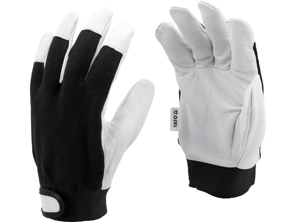 LEATHER ASSEMBLY GLOVES SIZE 8 BLACK (YT-74639)