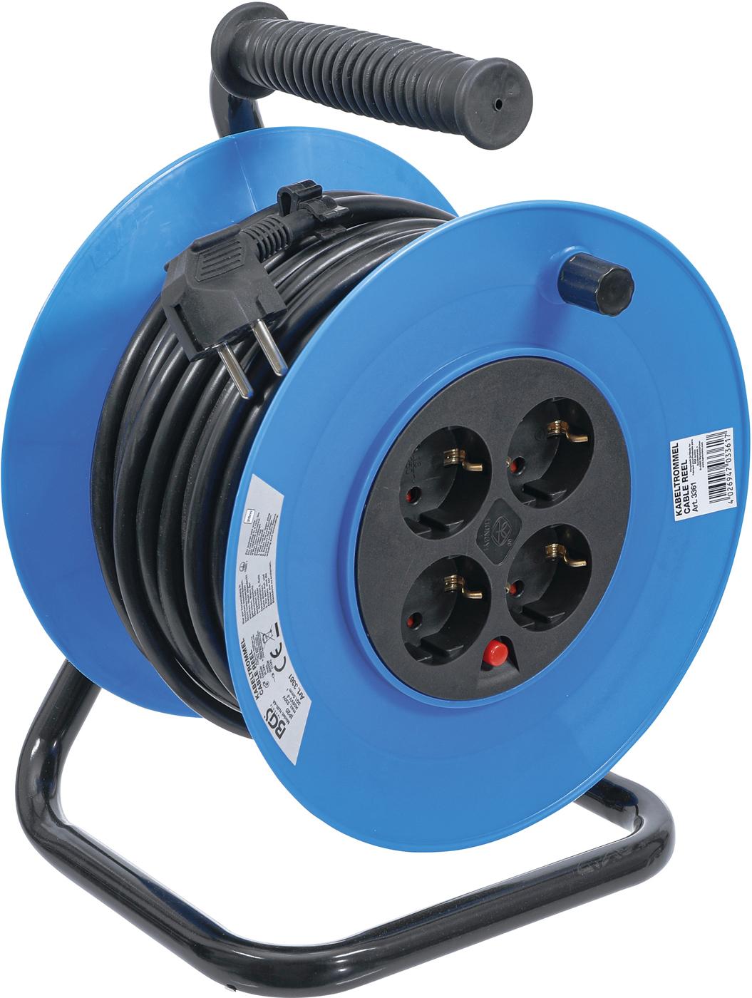 CABLE REEL | 25 M | 3 X 1.5 MM² | 4 SOCKET OUTLETS | IP 20 | 3000 W (3361)