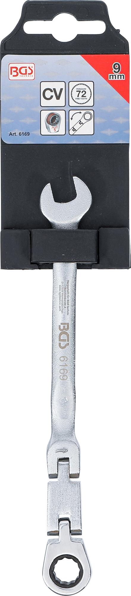 DOUBLE-JOINT RATCHET COMBINATION WRENCH | ADJUSTABLE | 9 MM (6169)
