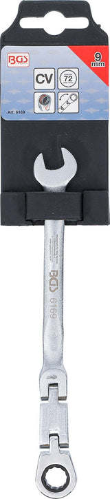 DOUBLE-JOINT RATCHET COMBINATION WRENCH | ADJUSTABLE | 9 MM (6169)