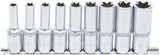 SOCKET SET, E-TYPE, DEEP | 12.5 MM (1/2") DRIVE | E10 - E24 | 9 PCS. (2026)