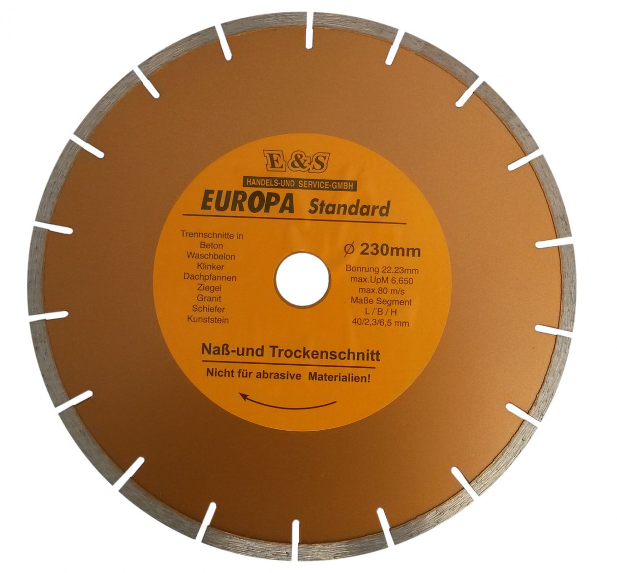 DIAMOND CUTTING DISC EUROPA | 230 MM X1.8X2.4X7.0 (E00230)