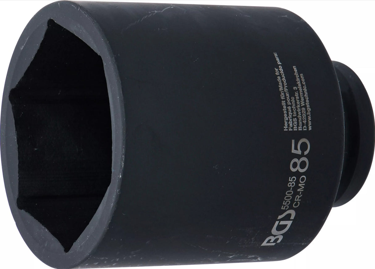 IMPACT SOCKET HEXAGON, DEEP | 25 MM (1") DRIVE | 85 MM (5500-85)