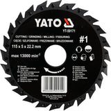 DISC/CUTTER FOR WOOD 115 MM, NO1 (YT-59171)