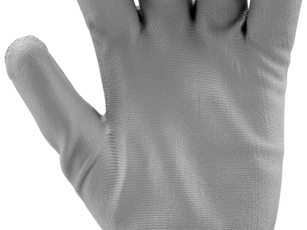 WORKING GLOVES POLYESTER/PU GREY S. 10 (YT-7472)