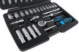 SOCKET SET WITH RATCHET 1/4", 48 PCS. (KR141048)