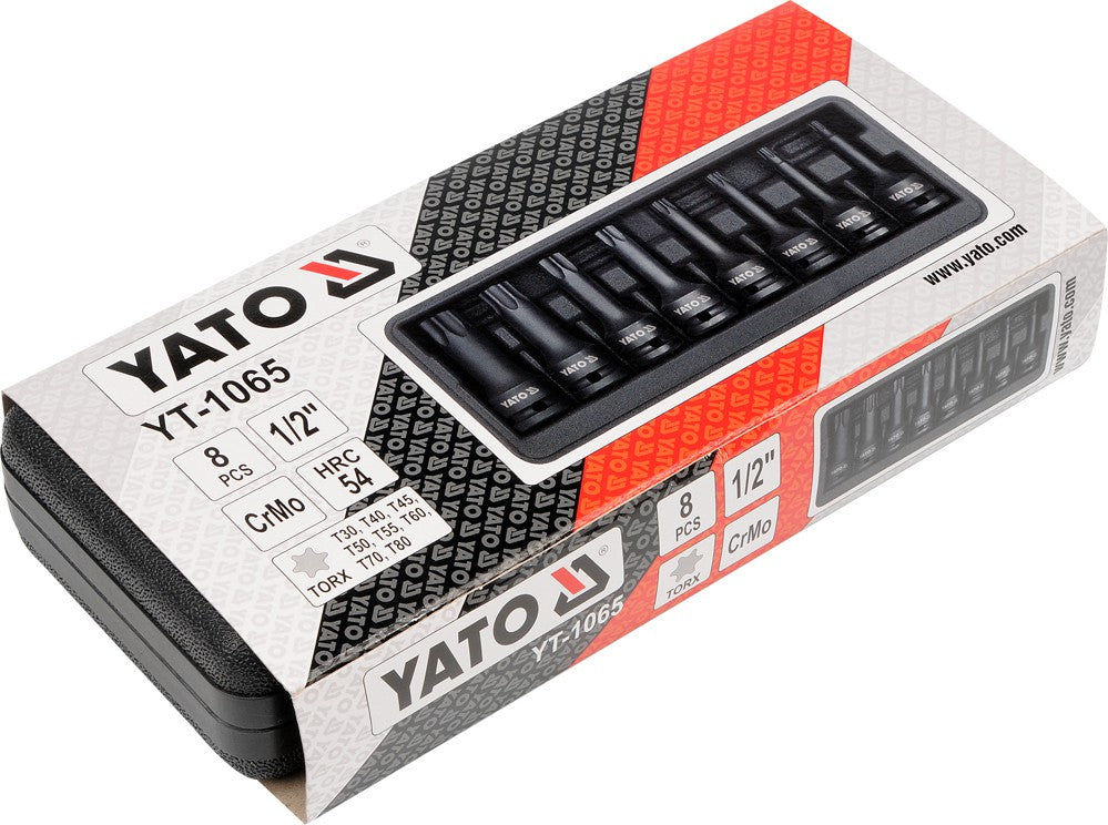 IMPACT BIT SOCKET SET TORX 8PCS 1/2" (YT-1065)