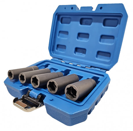 SOCKET SET FOR DAMAGED BOLTS | METRIC/IMPERIAL | LONG | 10 MM (3/8") | 10 - 16 MM | 5 PCS. (DNR5)