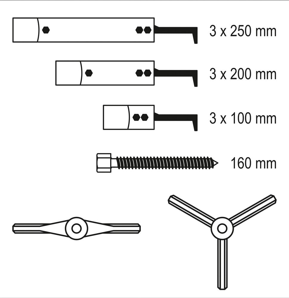 UNIVERSAL PULLER SET 12PCS (YT-25105)