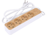 POWER CORD/EXTENSION CORD WITH GROUND (WOOD IMITATION) | 4 SOCKETS | 1.0 MM2 | 1.4 M (72341)