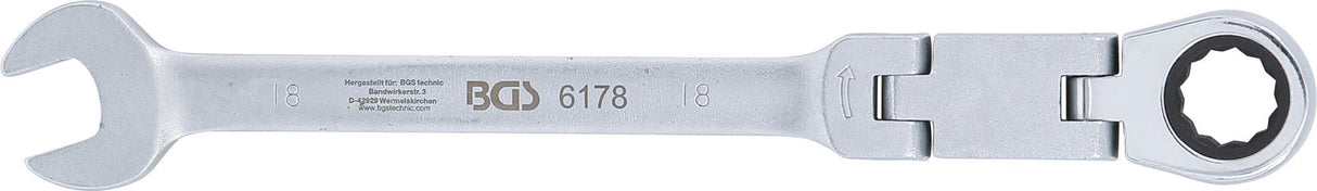 DOUBLE-JOINT RATCHET COMBINATION WRENCH | ADJUSTABLE | 18 MM (6178)
