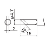 T12 SOLDERING IRON TIP, TIP TYPE: K (YT-82491)