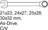 PVC TRAY WITH 4PCS RING SPANNERS 21-32MM (YT-5543)