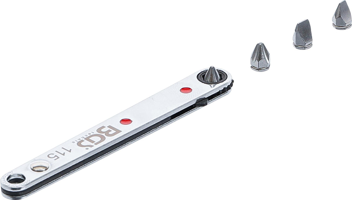 SPECIAL BIT RATCHET | EXTRA THIN | 6.3 MM (1/4") DRIVE | INCL. 4 SPECIAL BITS (115)