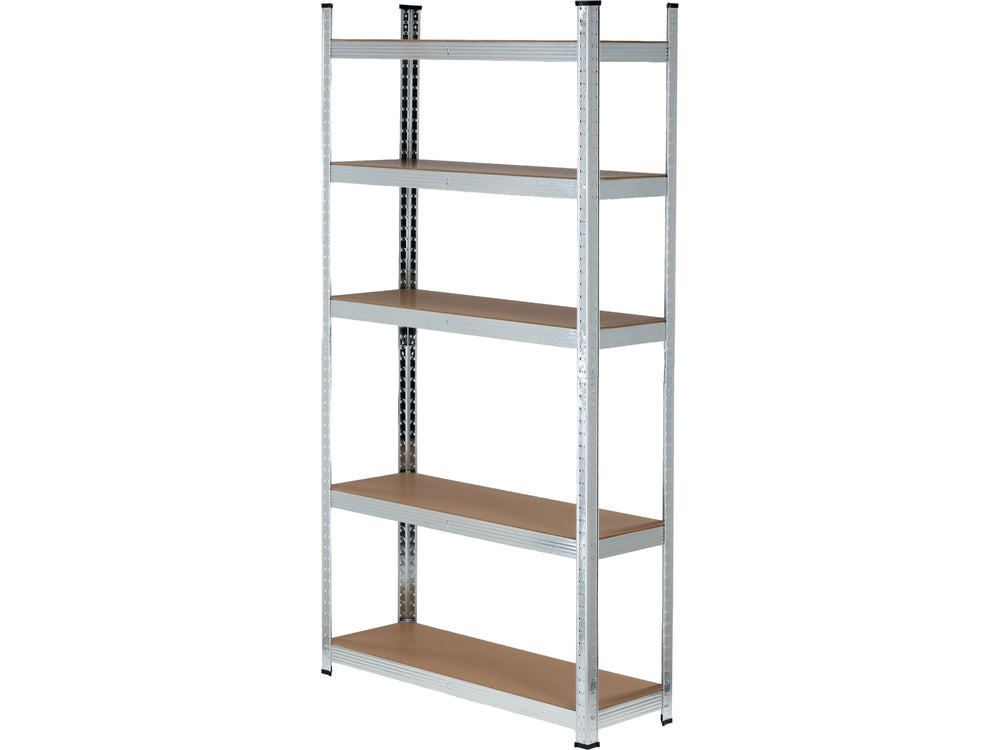 GALVANIZED STORAGE SHELF | 5 SHELVES | HDF BOARDS | 180 X 90 X 40 CM (78485)
