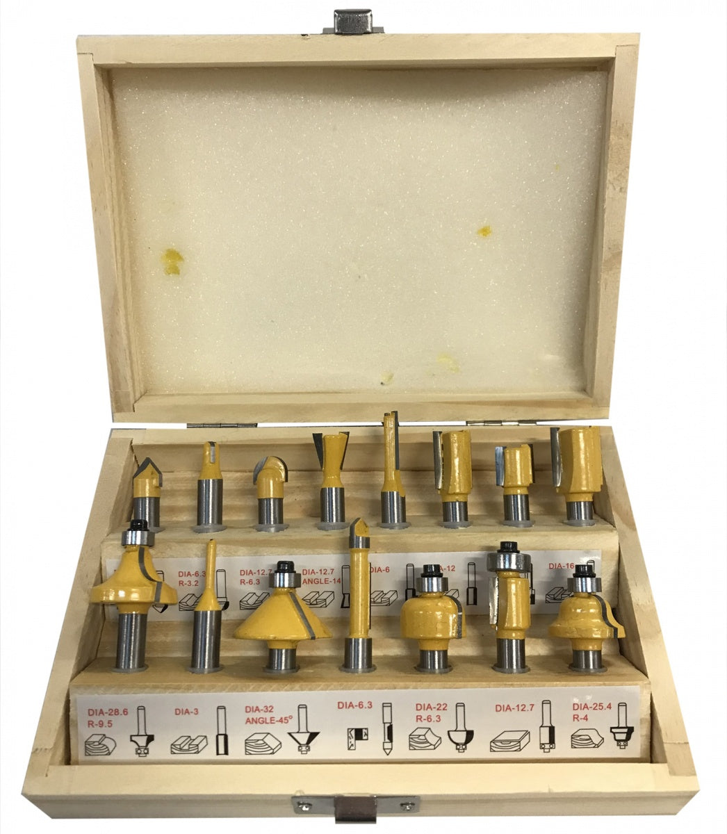 WOOD ROUTER BIT SET | 15 PCS. (SK1637)