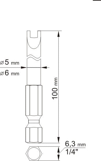 SCREWDRIVER BITS-SPANNER NR6;NR10 L100MM (YT-0499)