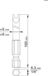 SCREWDRIVER BITS-SPANNER NR6;NR10 L100MM (YT-0499)