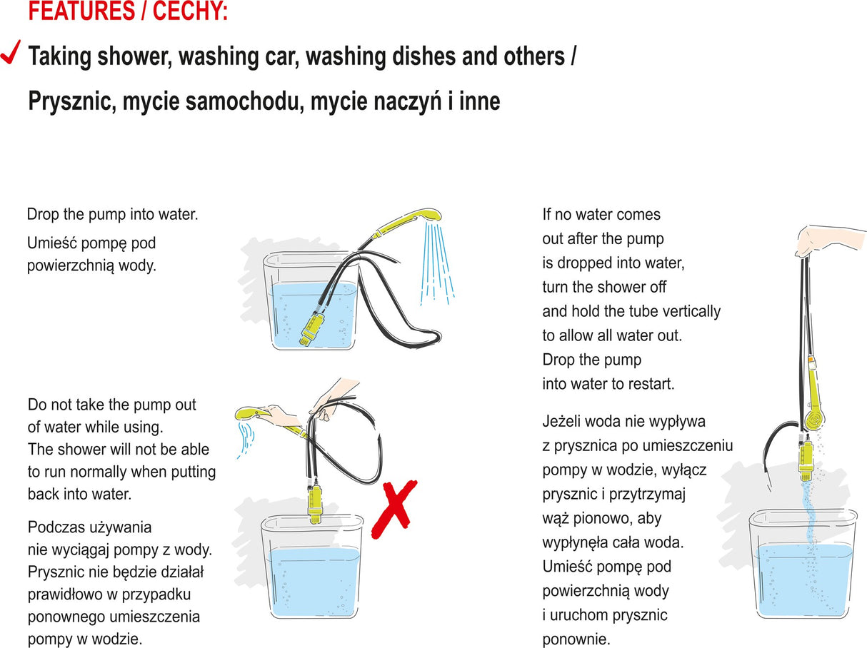 PORTABLE CAR SHOWER SET 10L/MIN (82991)