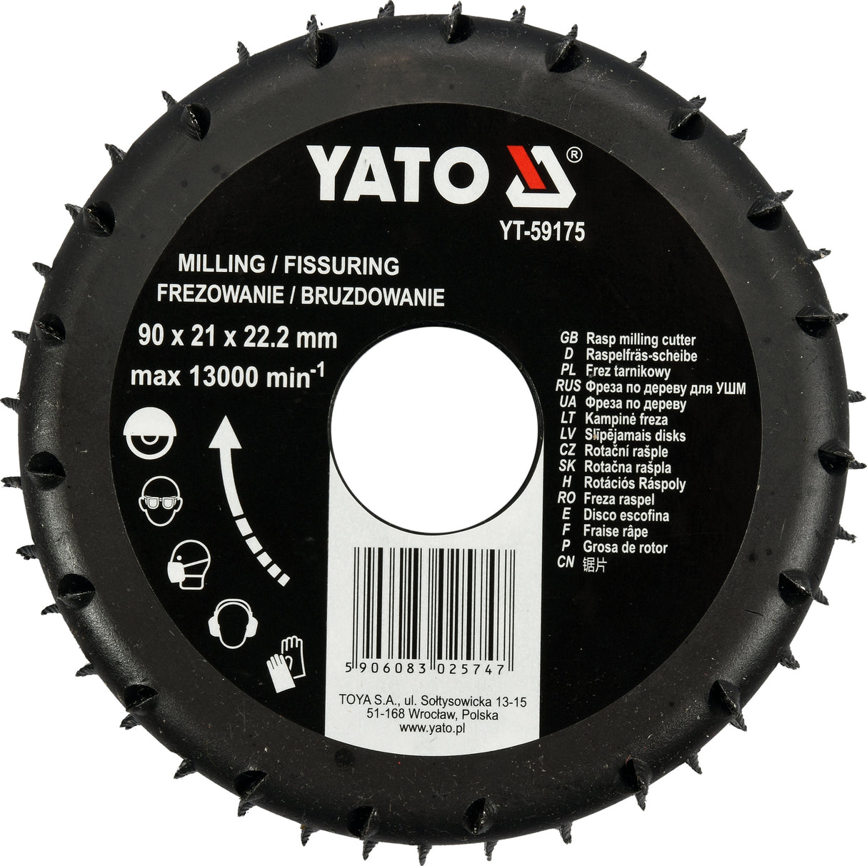 RASP MILLING CUTTER 90MM (YT-59175)