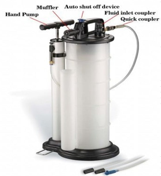 PNEUMATIC-MANUAL TECHNICAL FLUIDS EXTRACTION TANK | 9 L (HTG1042)