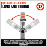 DOUBLE-SIDED LONG RATCHET WRENCHES | FLEX HEAD | WITH ADAPTERS | 8X9 - 17X19 MM | 10 PCS. (FMT10)