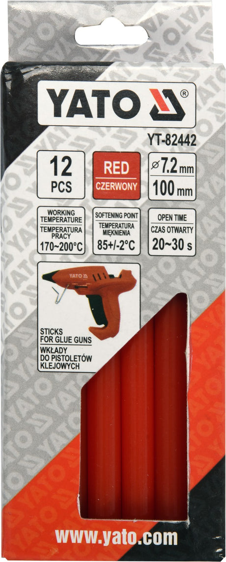 12 PCS SET GLUE STICKS 7,2X100MM RED (YT-82442)
