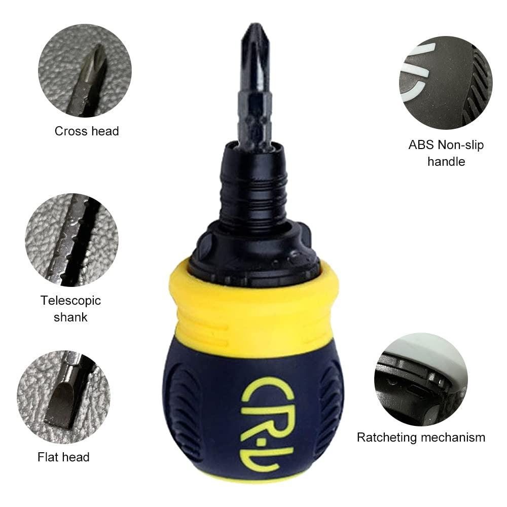 MULTIFUNCTIONAL TELESCOPIC RATCHETING SCREWDRIVER | SHORT | SET | 12 PCS. (RS12S)