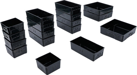 PLASTIC STRORAGE TRAYS | FOR WORKSHOP TROLLEY | 17 PCS. (9550)