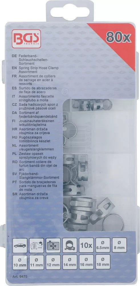 SPRING STRIP HOSE CLAMP ASSORTMENT | 80 PCS. (9475)
