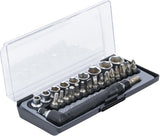 BIT AND SOCKET/HEXAGON KEY SET | 6.3 MM (1/4") DRIVE | 26 PCS. (20802)
