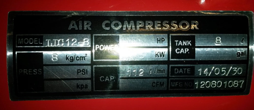 AIR COMPRESSOR 12V, 8BAR, 112 L/MIN, 8L "STAHLBERG" (LDC12-8)
