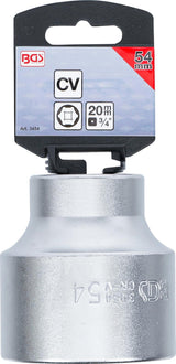 SOCKET, HEXAGON | 20 MM (3/4") DRIVE | 54 MM (3454)