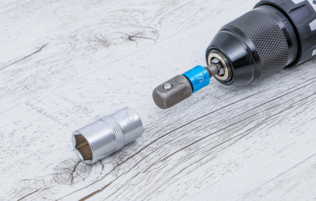 ELECTRIC DRILL ADAPTOR SET | COLOURED | 6.3 MM (1/4") DRIVE | 6.3 MM (1/4"), 10 MM (3/8"), 12.5 MM (1/2"), INTERNAL HEXAGON 6.3 MM (1/4") | 4 PCS. (20814)