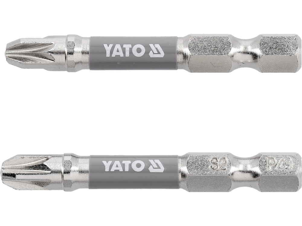 SCREWDRIVER BITS 1/4 50MM PZ3 2 PCS NI (YT-78025)
