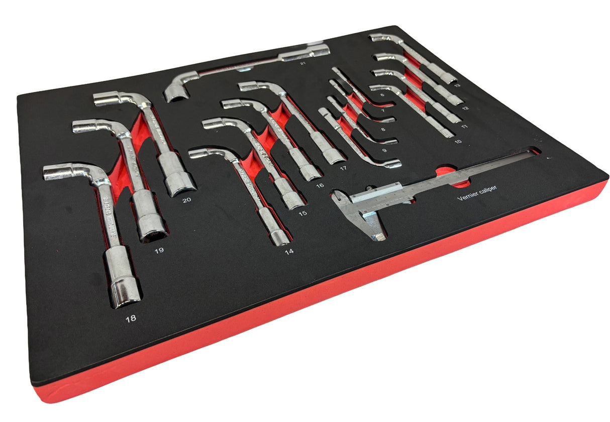 TOOL CABINET ON WHEELS | METAL WORKTOP | WITH TOOLS | 7 DRAWERS / 1 DOOR | 322 TOOLS (H7002)