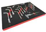 TOOL CABINET ON WHEELS | METAL WORKTOP | WITH TOOLS | 7 DRAWERS / 1 DOOR | 322 TOOLS (H7002)