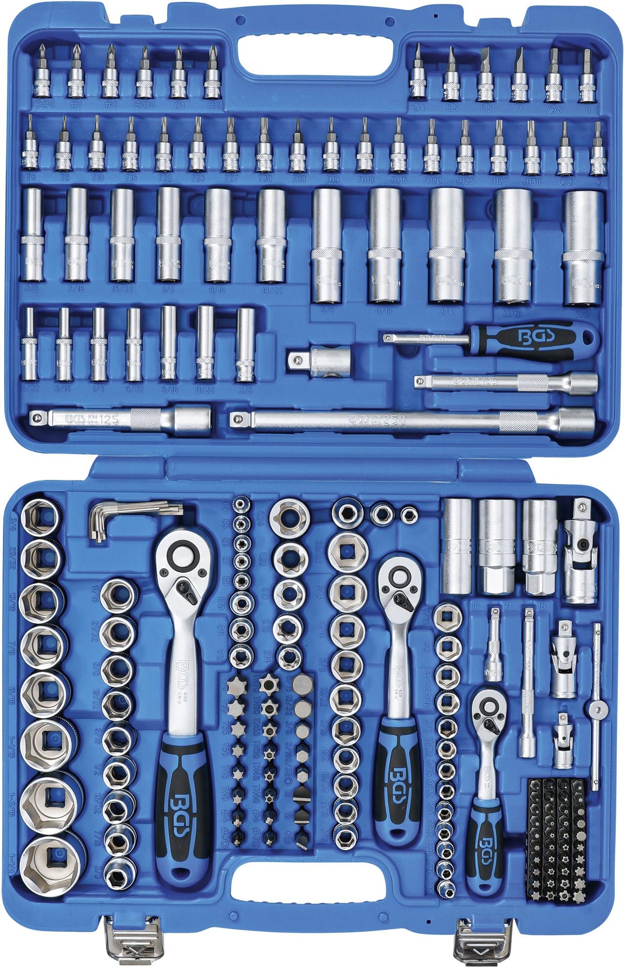 SOCKET SET HEXAGON | 6.3 MM (1/4") / 10 MM (3/8") / 12.5 MM (1/2")| INCH SIZES | 192 PCS. (2245)