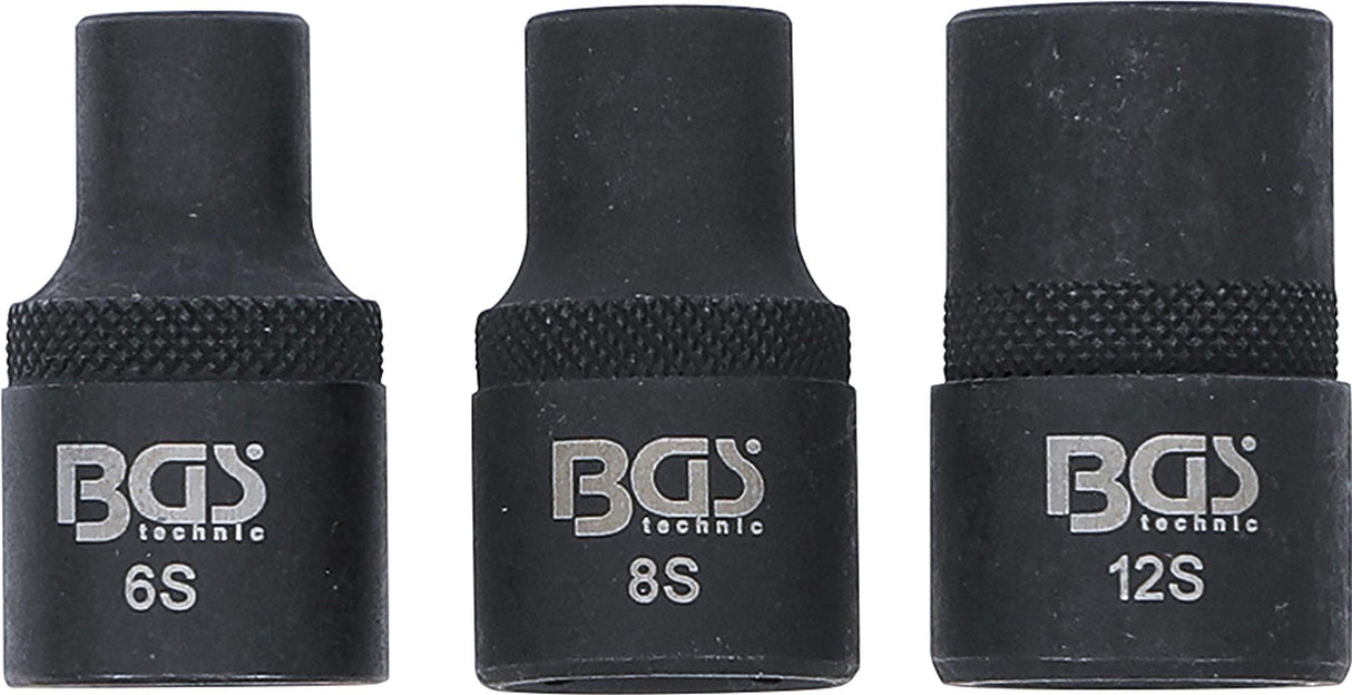 SOCKET SET | SPLINE PROFILE (FOR RIBE) M6S, M8S, M12S | 3 PCS. (9336)