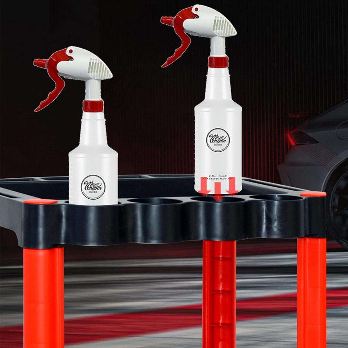 WORKSHOP TROLLEY | 3-LEVEL COMPOSITE WITH PARTS STORAGE | + 2 PERFORATIONS WITH 8 HOOKS (WT3P)