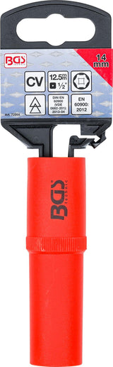 VDE SOCKET, HEXAGON | 12.5 MM (1/2") DRIVE | 14 MM (72064)