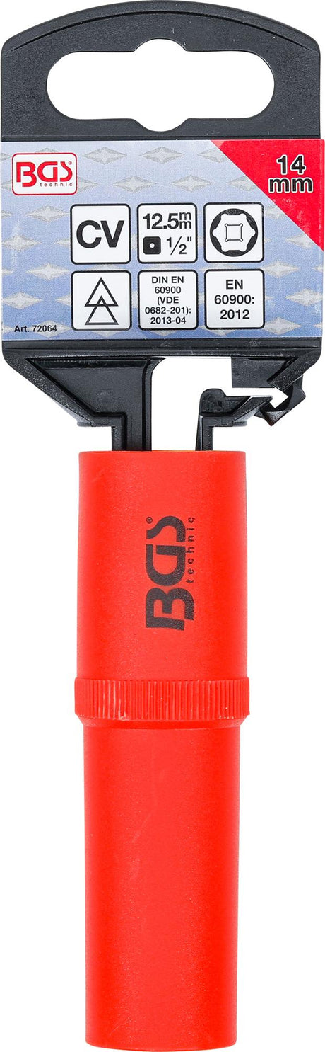 VDE SOCKET, HEXAGON | 12.5 MM (1/2") DRIVE | 14 MM (72064)