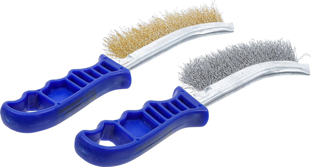 STEEL WIRE BRUSH SET | STEEL AND BRASS COATED STEEL | 260 MM | 2 PCS. (71033)